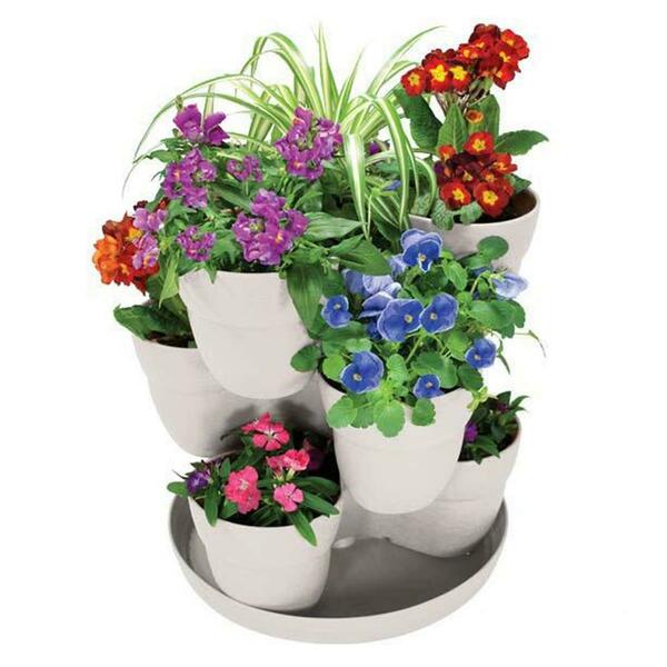 Emsco Group Bloomers-3 TIER FLOWER TOWER PODS FIT 5 POTTED PLANTS INCLUDES TRAY STACKING 2384-1